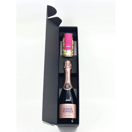 Coffret Champagne Rosé Charles Heidsieck et Amande d'Avola Chocolat Blanc